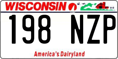 WI license plate 198NZP