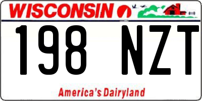 WI license plate 198NZT
