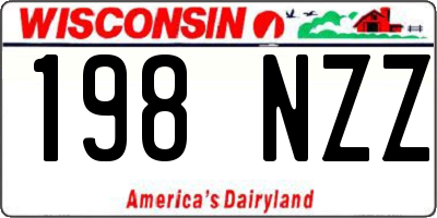 WI license plate 198NZZ