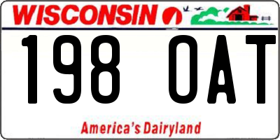 WI license plate 198OAT