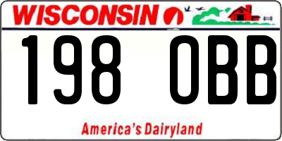 WI license plate 198OBB