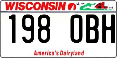 WI license plate 198OBH