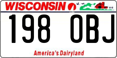 WI license plate 198OBJ