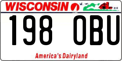 WI license plate 198OBU