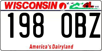 WI license plate 198OBZ