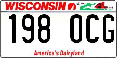 WI license plate 198OCG