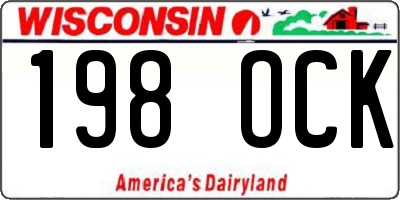 WI license plate 198OCK