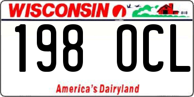 WI license plate 198OCL