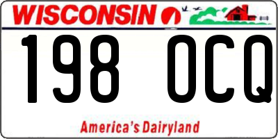 WI license plate 198OCQ