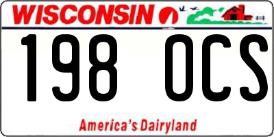 WI license plate 198OCS