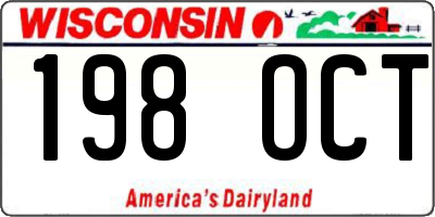 WI license plate 198OCT