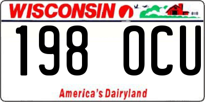 WI license plate 198OCU