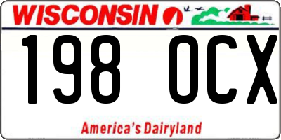 WI license plate 198OCX