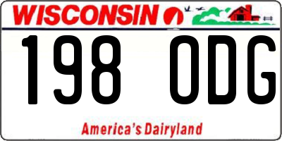 WI license plate 198ODG