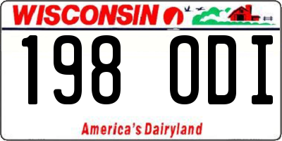 WI license plate 198ODI