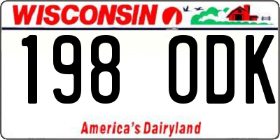 WI license plate 198ODK
