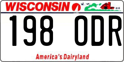 WI license plate 198ODR