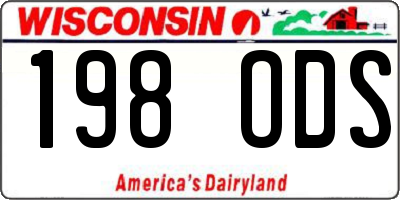 WI license plate 198ODS