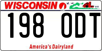 WI license plate 198ODT