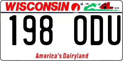 WI license plate 198ODU