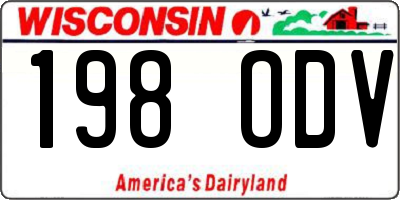 WI license plate 198ODV