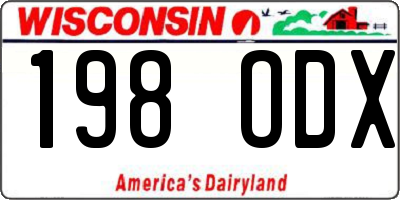 WI license plate 198ODX