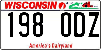 WI license plate 198ODZ
