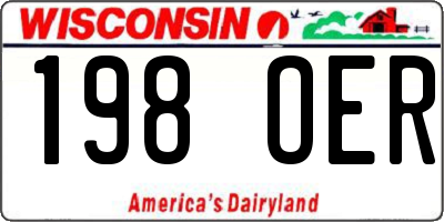 WI license plate 198OER