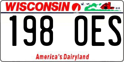 WI license plate 198OES