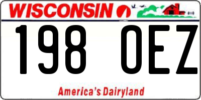 WI license plate 198OEZ