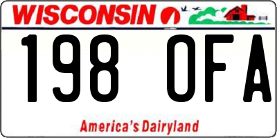 WI license plate 198OFA