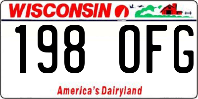 WI license plate 198OFG