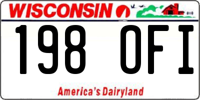 WI license plate 198OFI