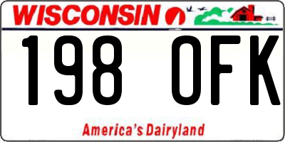 WI license plate 198OFK