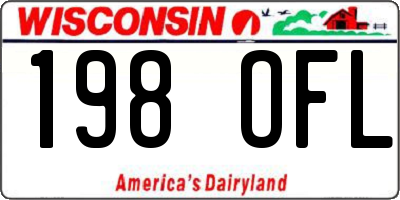 WI license plate 198OFL