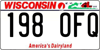 WI license plate 198OFQ