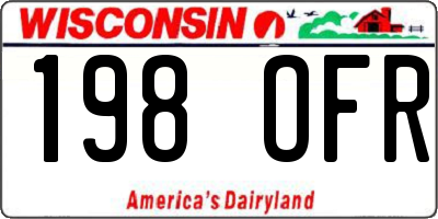 WI license plate 198OFR
