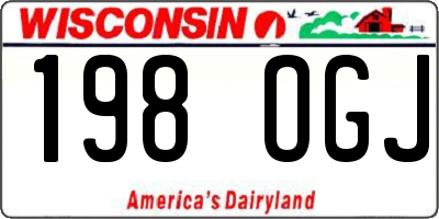 WI license plate 198OGJ
