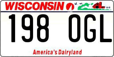 WI license plate 198OGL
