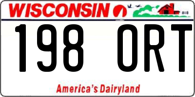 WI license plate 198ORT