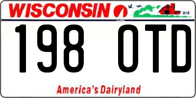 WI license plate 198OTD