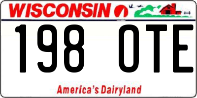 WI license plate 198OTE