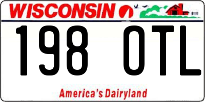 WI license plate 198OTL