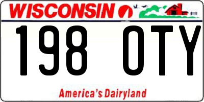 WI license plate 198OTY