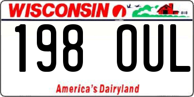 WI license plate 198OUL