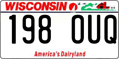 WI license plate 198OUQ