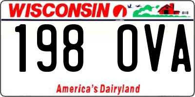 WI license plate 198OVA