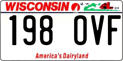 WI license plate 198OVF