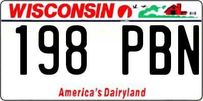 WI license plate 198PBN