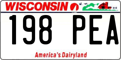 WI license plate 198PEA